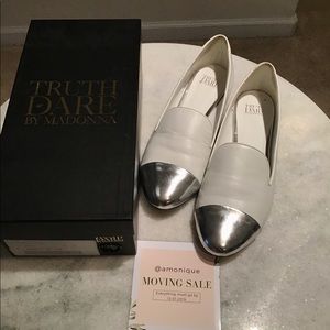 white and silver Truth or Dare by Madonna loafers